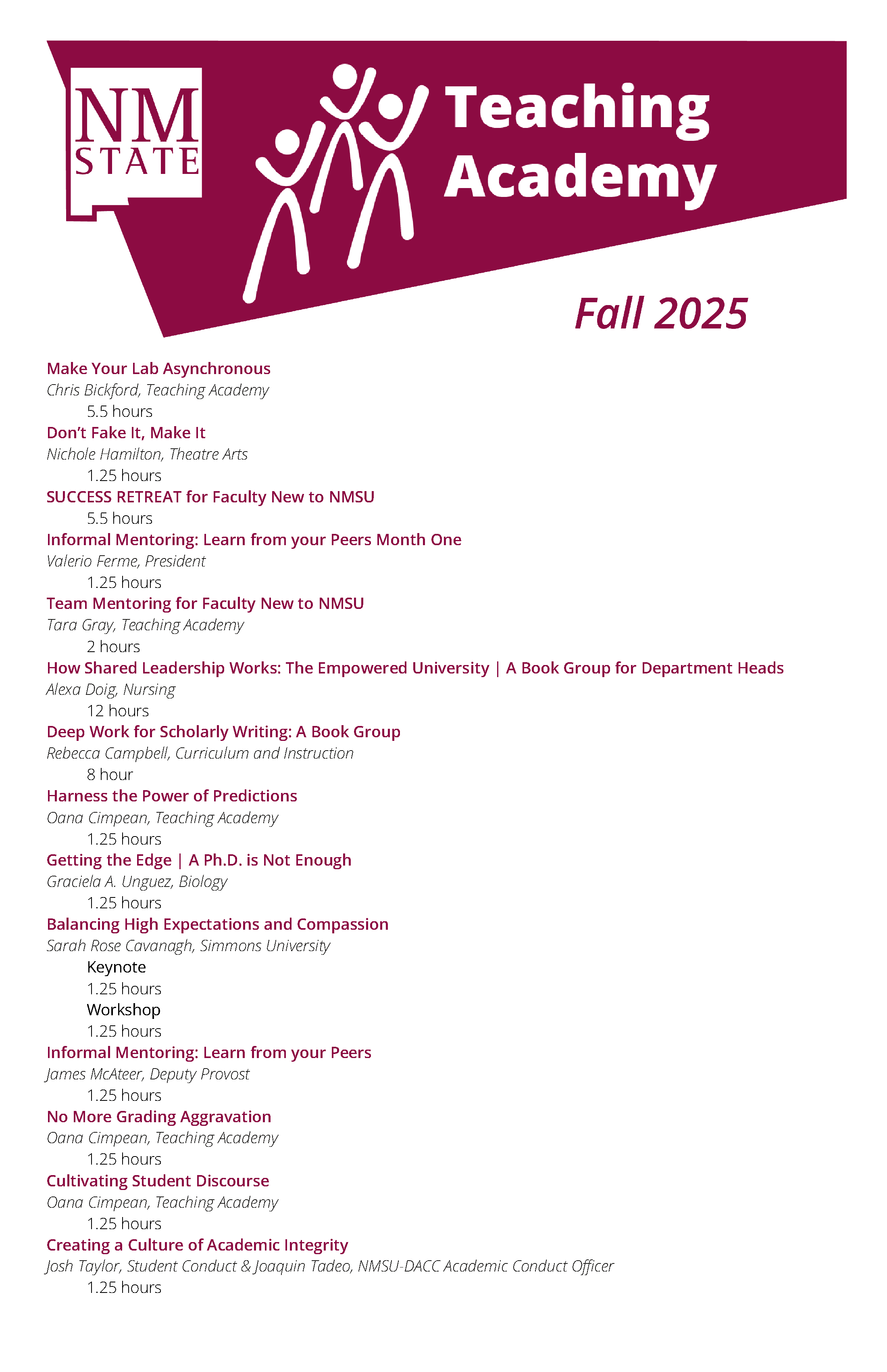 Fall 2025 flyer