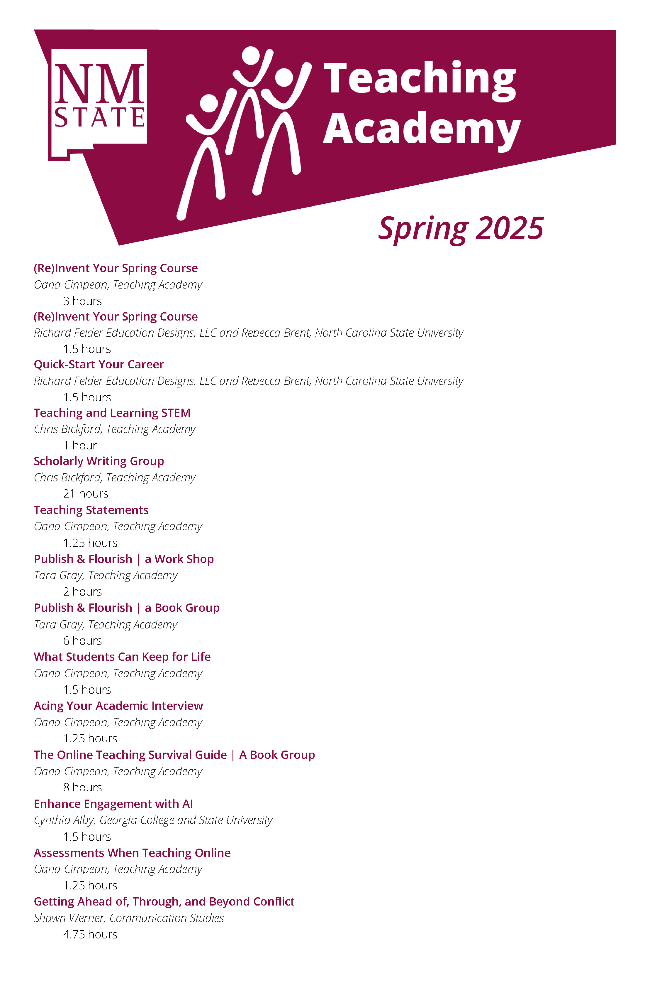 Spring 2025 flyer